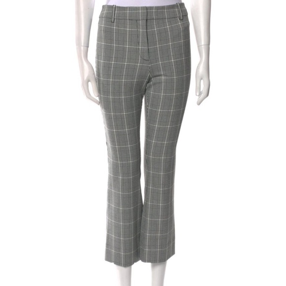 DEREK LAM 10 CROSBY Kick Flare Legging Gray Plaid Women's Pants Gingham Sz 2 - Picture 1 of 10